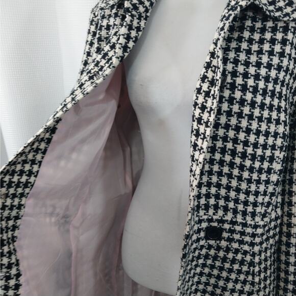 DRESSBARN! BLACK & WHITE NUBBY HOUNDSTOOTH LONG LENGTH JACKET, BLAZER! SZ 18W - Picture 6 of 11